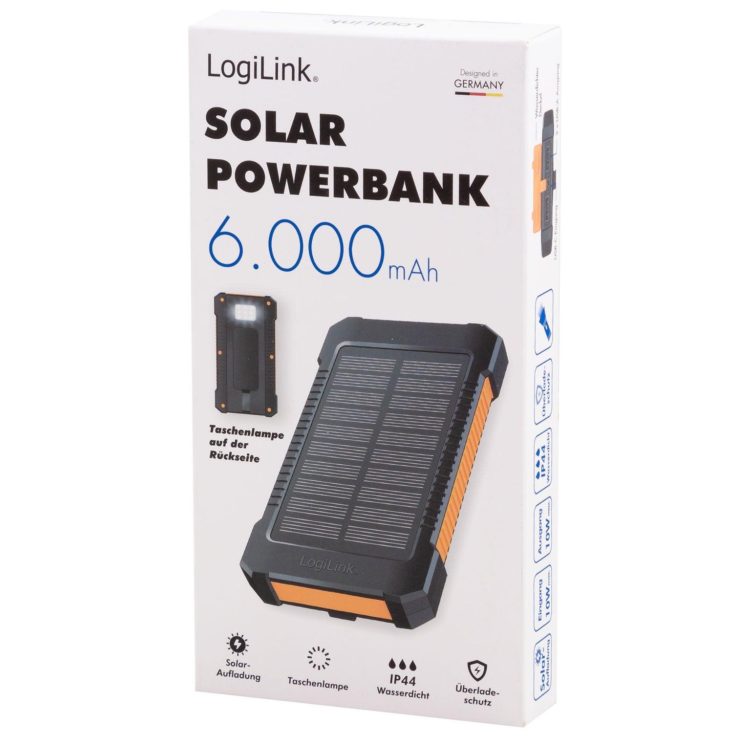 Solcells-Powerbank 6000mAh 2xUSB-A 10W - Hemberedskap