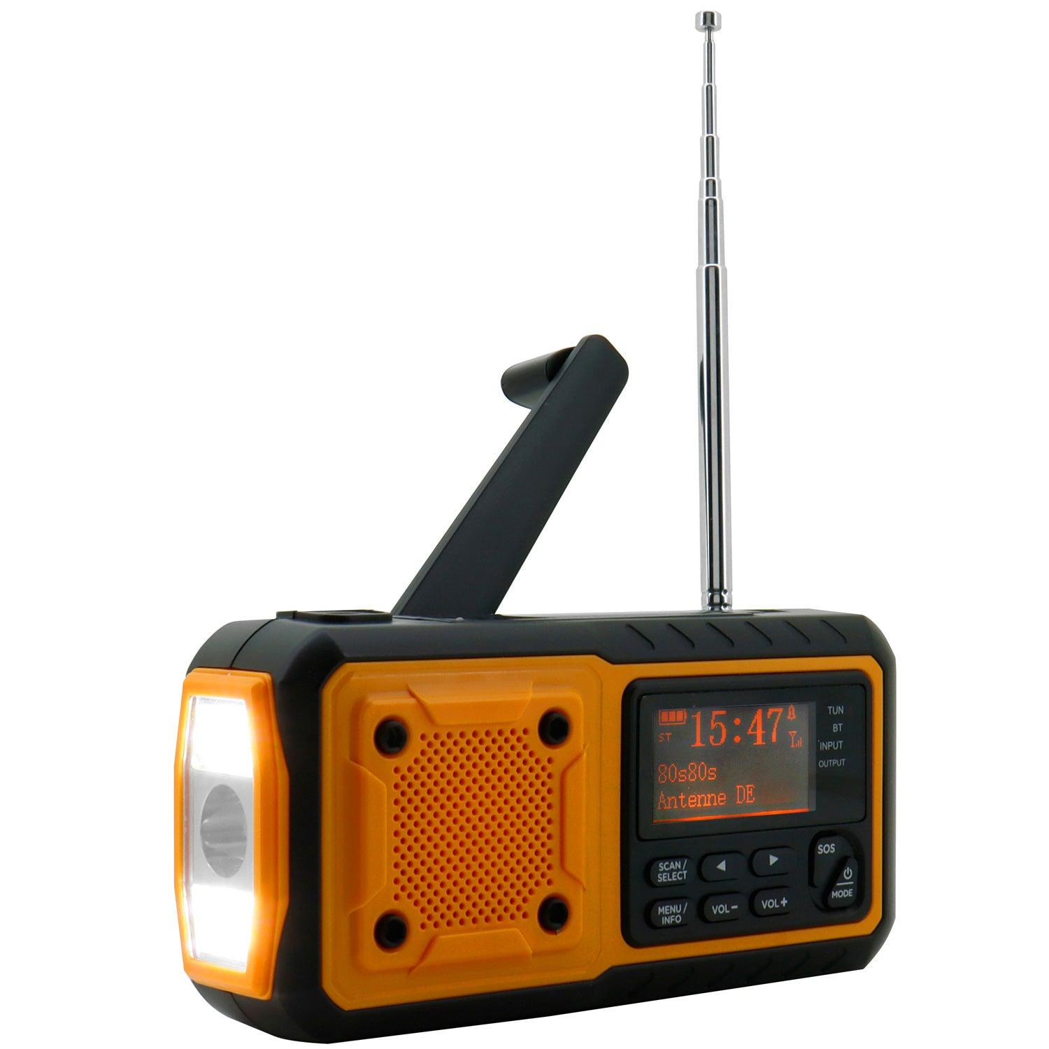 Digital vev-radio. LED-lampa, solpanel o BT - Hemberedskap- 